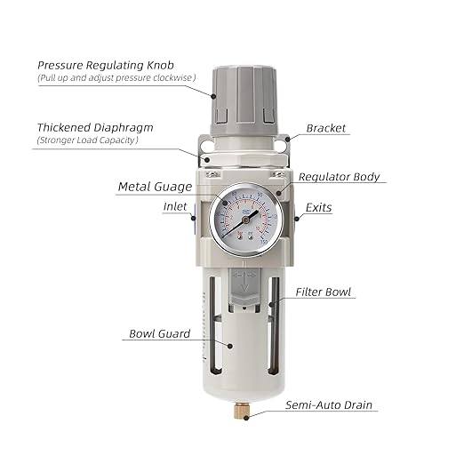 Air Compressor Water Separator Filter 1/2" NPT 150 PSI,Compressed Filter Regulator Combo,5 Micron Moisture Trap for Pneumatic Tools