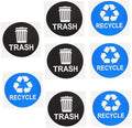 8pcs Trash Sorting Decals Self-Adhesive Waste Container Stickers for Recycling Labels for Easy Waste Classification Black Blue