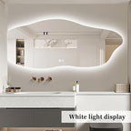 JSLJDM 500 X1000 mm Illuminated Backlit LED Bathroom Mirror, Wall Mounted Multifunction Bathroom Vanity Mirror with Lights and Demister Pad, Energy-Saving Illuminated Smart Mirror