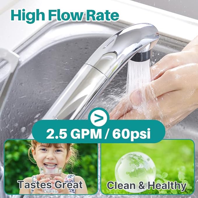 ICEPURE WFC5300A Under Sink Water Filter system, 3 Years or 22000 Gallons Ultra High Life, Replacement for ICEPURE WFS5300A Under Sink Water Filtration System, Removes Heavy Metals,Chlorine
