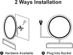 Yu Ru Wall Mirror for Bathroom, Led Illuminated Bathroom Mirror, Dimmable Touch Switch Illuminated Mirror, Scene Lighting Simulations, Wall Mounted Makeup Mirror with Demister Pad