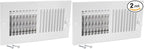 EZ-FLO 10 x 4 Inch (Duct Opening) Air Vent Cover for Wall or Ceiling, Two-Way Ventilation Register, Solid Steel HVAC Register Cover, White, 61609 (Pack of 2)