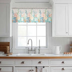 Summer Beach Sheer Valance Curtains, Ocean Colorful Coral Shell Seaweed Starfish Linen Light Filtering Kitchen Valances Rod Pocket Voile Curtain Treatment for Bedroom/Living Room/Basement 60Wx18L