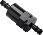 3/8" Billet Inline Fuel Filter 30 Micron Aluminum Black