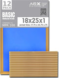 18x25x1 Air Filter Comparable to MPR 100 Basic Economy Furnace Filters, 12 Pack of Non Pleated Fiberglass Filter For Dust - Low Airflow Restriction! From AIRX FILTERS WICKED CLEAN AIR.