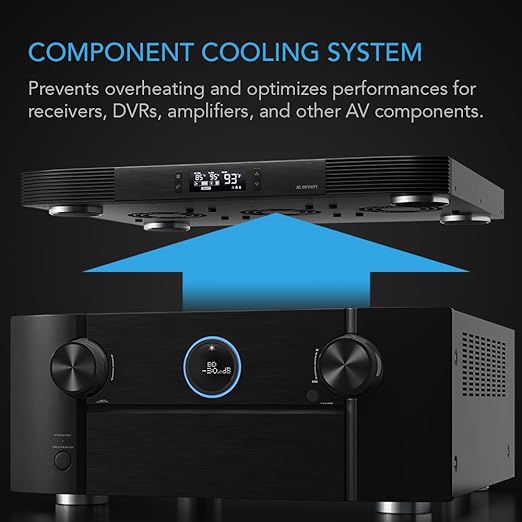 AC Infinity AIRCOM T9, Quiet Cooling Fan System 17" Top-Exhaust for Receivers, Amps, DVR, AV Cabinet Components