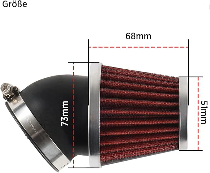 Evermotor Motorcycle Air Filter, 45mm 46mm 47mm Vent Cleaner for 50cc 70cc 90cc 110cc 125cc 150cc Scooter,Quad Bike,GY6