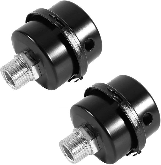 2PCS Air Compressor Silencer Filter, Metal Air Compressor Intake Filter Sound Muffler Silencer for Air Compressor, Silencer, Fliter (3/8 PT 16mm)