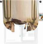 Tie Up Curtains for Windows, Cowboy Western Adjustable Balloon Nature Linen Textured Kitchen Curtain, Cowboy Hats Boots Desert Cacti Vintage Tie Up Light Filtering Curtains for Decor, 34 x 45 In