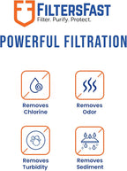 Filters Fast PH21500 Compatible Replacement for Everydrop EDR4RXD1 Filter 4, Carbon Refrigerator Cartridge for Fridge Water Dispenser
