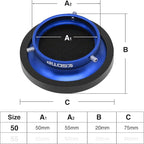 Carburetor Carb Velocity Stack Air Filter Cleaner Modified Trumpet Aluminum Alloy with Sponge Filter Steel Mesh for PWK21-30mm Short Fast Intake Suggest for Small Displacement (Blue,50mm)
