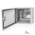 Electrical Box 12 x 12 x 8 Inch Indoor Outdoor Electrical Enclosure Box Steel Junction Box Wall Mounted Universal Electrical Project Box with Safety Locks and Mounting Plates