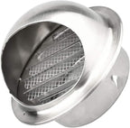 Wall Vent Cover 2"-12" Stainless Steel Round Exhaust Grille Outlet Ventilation, Air Vents Dryer, Weatherproof with Built-in Fly Screen Mesh, External Exhaust Extractor Kitchen Range Hood