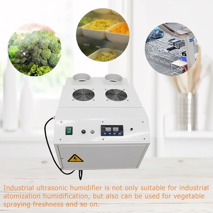 Ultrasonic Humidifier Cooler Sprayer 15kg/h Commercial Humidifier Commercial Industrial Humidifier with Humidistat and Remote Sensor Stainless Steel for Grow Room 110V
