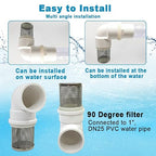 Cotonlake1 inch Stainless Steel Filter Cover Connected to 90 degree elbow 1" /DN25 PVC Water Pipe, Suction Strainers Used to Remove Debris and Reduce Solid Entry (1pcs)