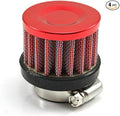 4 Pack ID I inch (25mm) Air Intake Filter with Clamp, Universal Car Air Intake Filter 1" Inlet, Red