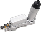 926-959 Aluminum Engine Oil Filter Housing Oil Cooler Kit with Gaskets & Sensors Compatible with 2011-2016 Chrysler Charger Challenger Journey Wrangler Ram Promaster 3.6L (normal)