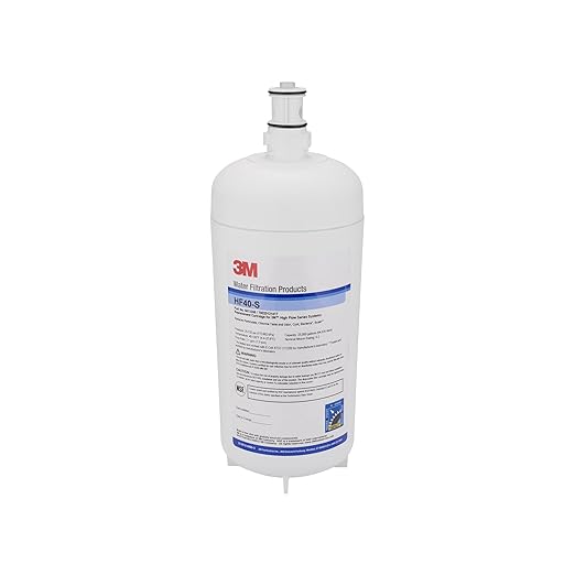 3M Water Filtration Replacement Cartridge for Commercial Ice Maker Machines HF40-S for High Flow Series ICE140-S, Reduces Bacteria, Sediment, Chlorine Taste and Odor, Cysts, Inhibits Scale