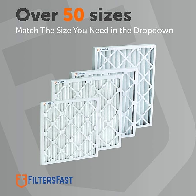Filters Fast 10x25x1 Air Filter Merv 13, 1" AC Furnace Air Conditioner Filters, Made in the USA, Actual Size: 9.75" x 24.75" x 0.75, 6 Pack