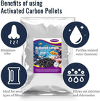 Activated Carbon Pellets for Aquarium Filter Media Activated Charcoal Bulk Fish Tank Charcoal Pellets Carbon Aquarium Filter for Fish Tanks, Freshwater,Saltwater (2.4lb with Mesh Bag)