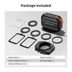 K&F CONCEPT Mini Matte Box +Black Mist 1/4 Filter Kit, DSLR Camera Matte Box with Carbon Fiber Top Flag Square Filters Trays with 67/72/77/82/95mm Adapter Rings, for 4x5.65 Square UV ND Filter