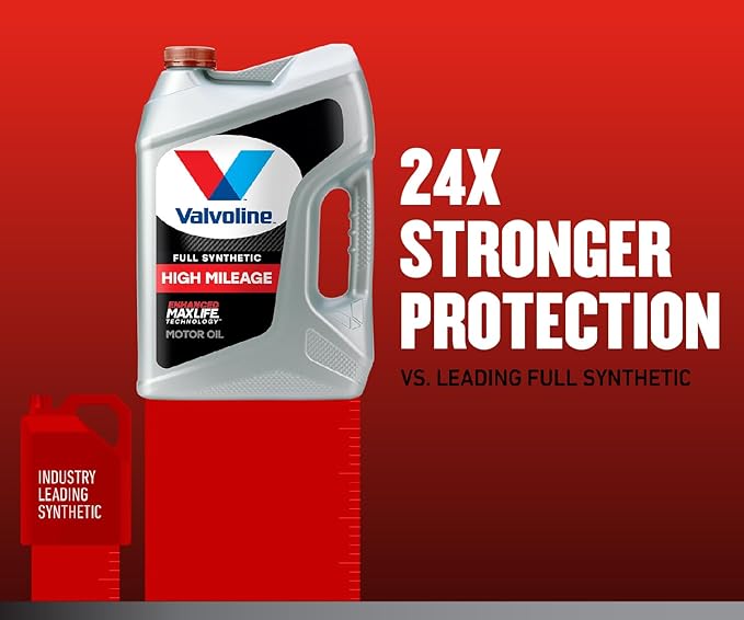 Valvoline Full Synthetic High Mileage with MaxLife Technology SAE 10W-30 Motor Oil 5 QT (Pack of 2)