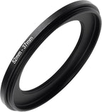 52mm to 37mm Step-up Adapter Rings Filter Adapter Black Metal Step Down Filter Ring Adapter Compatible with All Brand UV CPL ND Camera Lens Filter Stepping Rings (52mm-37mm)