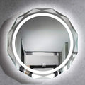 LED Bathroom Mirror with Lights and Demister Pad Wall Mounted Touch Sensor Bathroom Mirrors Anti Fog for Makeup Cosmetic Miroir Antidéflagrant (White Light 60cm)