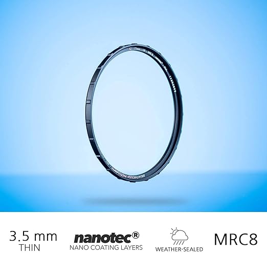 72mm X2 UV Filter for Camera Lenses - UV Protection Photography Filter with Lens Cloth - MRC8, Nanotec Coatings, Ultra-Slim, Traction Frame, Weather-Sealed by Breakthrough Photography