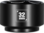 BLACKROBOT 32mm Low Profile Oil Filter Socket, 3/8" Drive 6-Point Oil Filter Cap Remover and Installer Tool, Chrome Vanadium Steel
