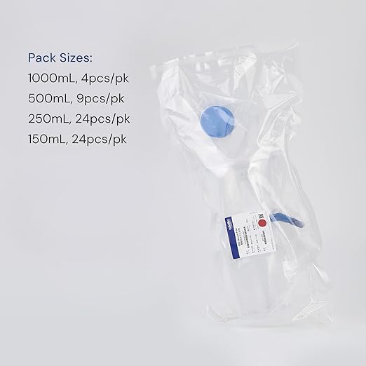 Pack of 9 Diposable Vacuum Filter Units 500mL 0.2μm PVDF Hydrophilic Membrane