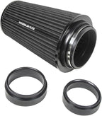 Universal 3/3.5/4" (75/89/100mm) High-Flow Air Filter, Reusable Cone Cold Air Intake, High Performance, Clamp-On Car High Flow Air Kit, Flange Diameter: 3/3.5/4 Inch, Height: 10 Inch, BLACK