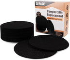 10 Pack Charcoal Filters for Kitchen Compost Bin, Compost Filters for Countertop Bin Pail Replacement, Activated Charcoal Home Bucket Refill Sets, Round 6.7 Inch