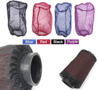 Car Intake Filter Mesh Cover Polyester Cloth Oilproof and Dustproof Cover Cold Air Filter Protector Cover Rain Sock Protective for Motorcycle Automotive (Type B Blue)