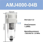 Vacuum Water Droplet Separator Pipeline Filter AMJ AMJ3000-03B AMJ4000-04B-C 1Pcs(AMJ4000-04B)
