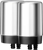 AQUA CREST Faucet Water Filter, Replacement for Brita® Filter, Brita® 36311 On Tap Water Filtration System, FR-200, FF-100, 100 Gallons, Chrome (2 Packs)
