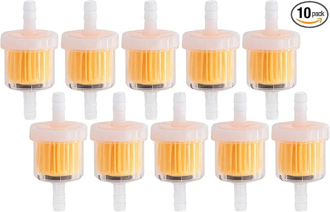 10PCS 1/4 Inch Gas Inline Fuel Filters, with magnet, Universal for Stratton Small Engine, Kohler, Kawasaki, Birggs, John Deere, Gasoline Generator Lawn Mower Motorcycle
