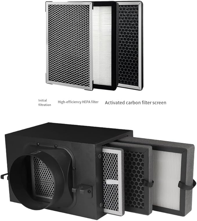 Activated Carbon HEPA Rectangle Air Filter for Ventilation Systems Multi-Layer Smoke Dust Removal Element for Fresh Air Outlets Improved Indoor Air Quality(S HEPA FILTER)