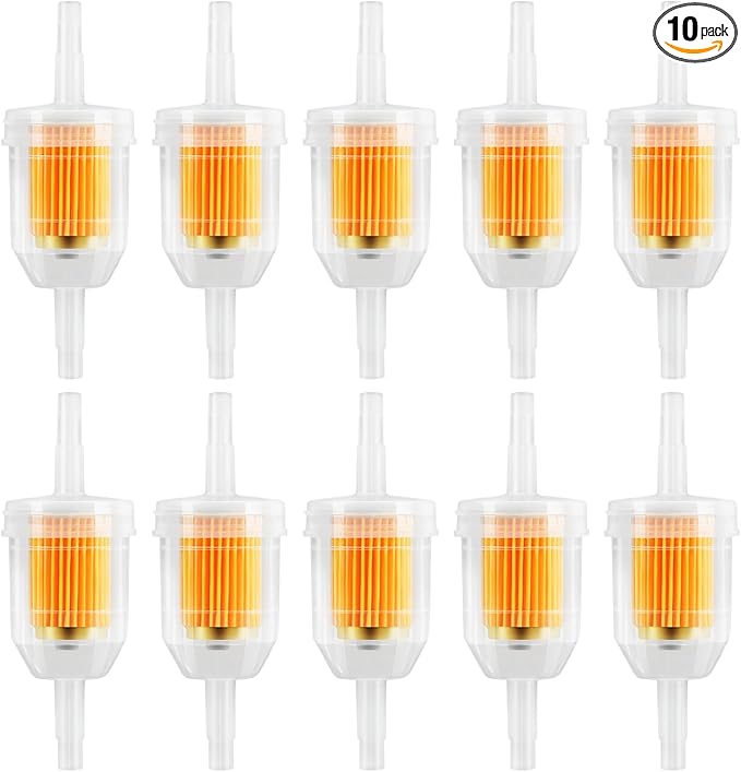 10 PCS Gas Inline Fuel Filters with Magnet for Kawasaki, Kohler, John Deere, Lawn Mower, Small Engine, Third Generation Universal Replacement Fuel Filter for 1/4 IN and 5/16 IN