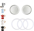 2 Pcs Filter with 3 Pcs Silicone Gasket Seals for 3 Cup Stovetop Espresso Coffee Maker Replacement Parts for DITOSH Aluminium Moka Pot