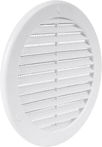 Vent Systems 5" Inch (Opening Dimensions) White Soffit Vent Cover - Plastic Round Air Vent Grille - Built-in Mesh Screen - HVAC Register Louver for Bathroom, Home, Kitchen