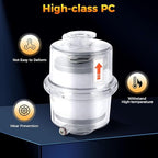 KF25 Oil Mist Filter, Vacuum Pump Exhaust Oil Mist Filter with 15.75 in Oil Drain Pipe, Oil Removal Up to 95%, Built-in Glass Fiber Filter Material, Vacuum Pump Filter for Industrial Production