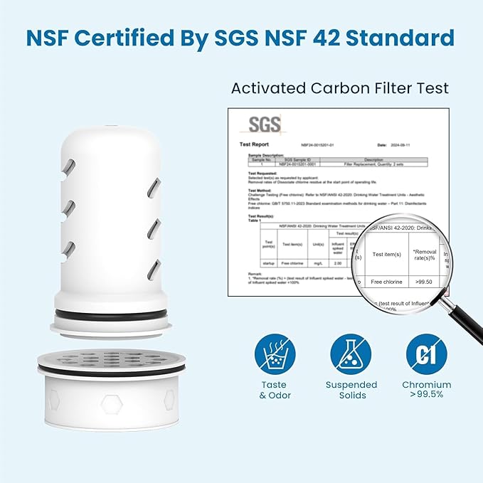 MARRIOTTO Water Filter Replacement for LS Home Glass Pitcher 7 Cup/Plastic Pitcher 7 Cup, 2 Membrane Micro Filter and 2 Activated Carbon + Ion Exchange Filter