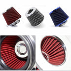 Cone Air Filter 3 Inch Inlet, Clamp-on 76mm/3" Cold Air Intake Filter, Washable Universal Car air filter-Blue
