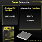 Cabin Air Filter w/Activated Carbon for Ford Ranger 2019 2020 2021 2022 2023 2024 2025 2026, KB3Z19N619A, CF12776, FP-88