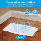 4-Pack 5"x13" White Powerful Magnetic Vent Covers - Super Strong Neodymium Magnets, No Slip & No Drill Needed - Secure Fit for Floor/Wall/Ceiling Registers - Durable Air Vent Screen (White, 5x13)