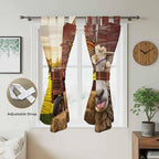 Farm Sheep Living Room Curtains 84 Inch Length, Window Curtains Tab Top, Farmhouse Barn Funny Animals Butterfly Light Filtering Window Treatments Drapes 42"x84" 2 Panel