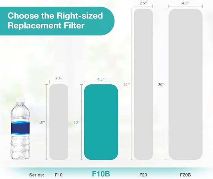 SimPure Whole House Water Filter Cartridges 10" x 4.5" GAC/KDF Carbon and Heavy Metal Filter, for DB10C-2KDF, DB10P, WGB21B-KS, FG15B-KS, GE FXHTC, GXWH40L, 2 Pack