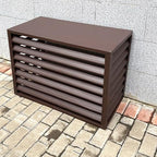 Aluminum Air Conditioner Cover Exterior Air Conditioning Unit Cover Air Conditioner Fence Screen Privacy Fence Trash Can Enclosure Outdoor Condenser Protective (Brown 100x50x70cm)