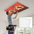 Fluorescent Light Covers for Drop Ceiling Western Cowboys Horse Riding on Red Magnetic Light Filters, Abstract Cactus Desert Ceiling Shade Filters for Home Classroom Office,2x4 ft,1Pack